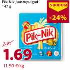 Allahindlus - Pik-Nik juustupulgad
147 g