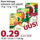 Allahindlus - Knorr kiirsupp kukeseene, borš, guljašš 15 g / 12 g / 17 g