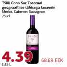 Tšiili Cono Sur Tocornal geograafilise tähisega lauavein Merlot, Cabernet Sauvignon 75 cl