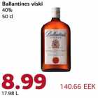 Allahindlus - Ballantines viski 40% 50 cl