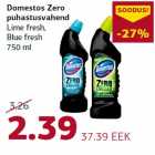 Allahindlus - Domestos Zero puhastusvahend Lime fresh, Blue fresh 750 ml