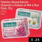 Allahindlus - Palmolive tükiseep Naturals Chamomile & Vitamins või Milk & Rose Petals, 90 g