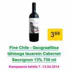 Allahindlus - Fine Chile - Geograafilise tähisega lauavein Cabernet Sauvignon 13% 750 ml