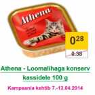 Allahindlus - Athena - Loomalihaga konserv kassidele 100 g