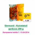 Allahindlus - Germund - Kuivatatud aprikoos 200 g