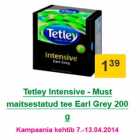 Allahindlus - Tetley Intensive - Must maitsestatud tee Earl Grey 200 g