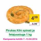 Allahindlus - Pirukas Kihi spinati ja fetajuustuga 1 kg