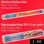 Allahindlus - Alumiiniumfoolium kiles Smile, 10 m; Küpsetuspaberilehed 38 x 42 cm, karbis Smile, 24 tk/pk