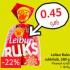 Allahindlus - Leibur Ruks
rukkileib, 380 g
