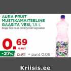 Allahindlus - AURA FRUIT
MUSTIKAMAITSELINE
GAASITA VESI, 1,5 L