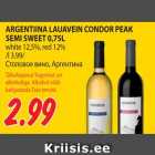 ARGENTIINA LAUAVEIN CONDOR PEAK
SEMI SWEET 0,75L