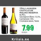 Allahindlus - TŠIILI LAUAVEIN
CASTILLO DE
MOLINA RESERVA
0,75 L