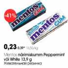 Allahindlus - Mentov närimiskumm Peppermint või White 13,9 g