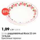 Allahindlus - Smile papptaldrikud Roos 22 cm 12 tk/pk