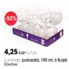 Allahindlus - Luminarc pokaalid, 190 ml, 6 tk/pk