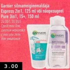 Allahindlus - Garnier silmameigieemaldaja Expert 2in1, 125 ml või näopesugeel Pure 3in1, 15+, 150 ml