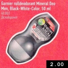 Allahindlus - Garnier rulldeodorant Mineral Deo Men, Black-White-Color