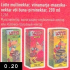 Allahindlus - Lotte multinektar, viinamarja-maasika-nektar või õuna-pirninektar, 200 ml