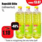 Rapsiõli Oilio (rafineeritud)
1L

