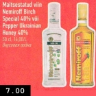 Maitsestatud viin Nemiroff Birch Special 40% või Pepper Ukrainian Honey 40%