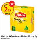 Allahindlus - Must tee Yellow Label, Lipton, 88 tk x 2 g