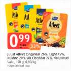 Allahindlus - Juust Atleet Originaal 26%, Light 15%, Kuldne 29% või Cheddar 27%, viilutatud