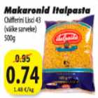 Allahindlus - Makaronid Italpasta Chifferini Lisci 43