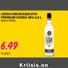 LEEDU VIIN RUSSKII DYH
PREMIUM VODKA 40% 0,5 L