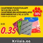 Allahindlus - CASATREND PUHASTUSLAPP
18 X 20 CM, 0.35/TK
CASATREND MAJAPIDAMISLAPID
PERFOREERITUD 3 TK, 0.12/TK