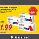 Allahindlus - KOTEX ULTRA SORB
TAMPOONID 16 TK