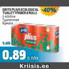 GRITE PLUUS ECOLOGICAL TUALETTPABER 8 RULLI