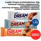 Allahindlus - Leader Dream proteiinibatoon 45 g;šokolaadi-küpsise; krõbekaramelli; soolapähkli-karamelli