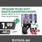 Allahindlus - IMMAGINE MICRO SOFT
NAISTE SUKKPÜKSID 80DEN