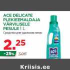 Allahindlus - ACE DELICATE
PLEKIEEMALDAJA
VÄRVILISELE
PESULE 1 L