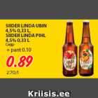 Allahindlus - SIIDER LINDA UBIN
4,5% 0,33 L,
SIIDER LINDA PIHL