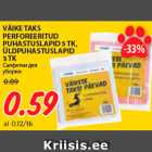 Allahindlus - VÄIKE TAKS
PERFOREERITUD
PUHASTUSLAPID 5 TK,
ÜLDPUHASTUSLAPID
3 TK