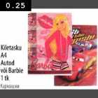 Allahindlus - Kiletasku A4 Autod või Barbie 1tk