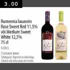 Allahindlus - Rumeenia lauavein Rose Sweet Red 11,5% või Medium Sweet White 12,5% 75cl