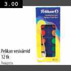 Allahindlus - Pelikan vesivärvid 12tk