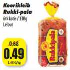 Allahindlus - Koorikleib
Rukki-pala 
6tk kotis / 330g
Leibur