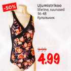 Ujumistrikoo lilleline, suurused 36-48