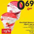 Rimi Right Balance
jogurt, 390 g
• maasika
• virsiku-marakuja
• kirsi
• metsamarja