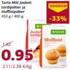 Allahindlus - Tartu Mill Juubeli
tordipulber ja
muffinipulber