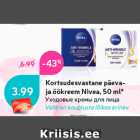 Kortsudesvastane päevaja
öökreem Nivea, 50 ml*