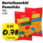 Allahindlus - Kartulisnackid Pomsticks 100 g 2 sorti