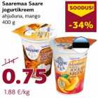 Allahindlus - Saaremaa Saare
jogurtikreem
ahjuõuna, mango
400 g