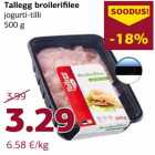 Allahindlus - Tallegg broilerifilee
jogurti-tilli
500 g