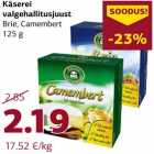 Allahindlus - Käserei
valgehallitusjuust
Brie, Camembert
125 g