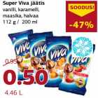 Super Viva jäätis vanilli, karamelli, maasika, halvaa 112 g / 200 ml