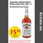 Allahindlus - Ameerika viski Jim Beam White Label 4YO, 40%, 1 l